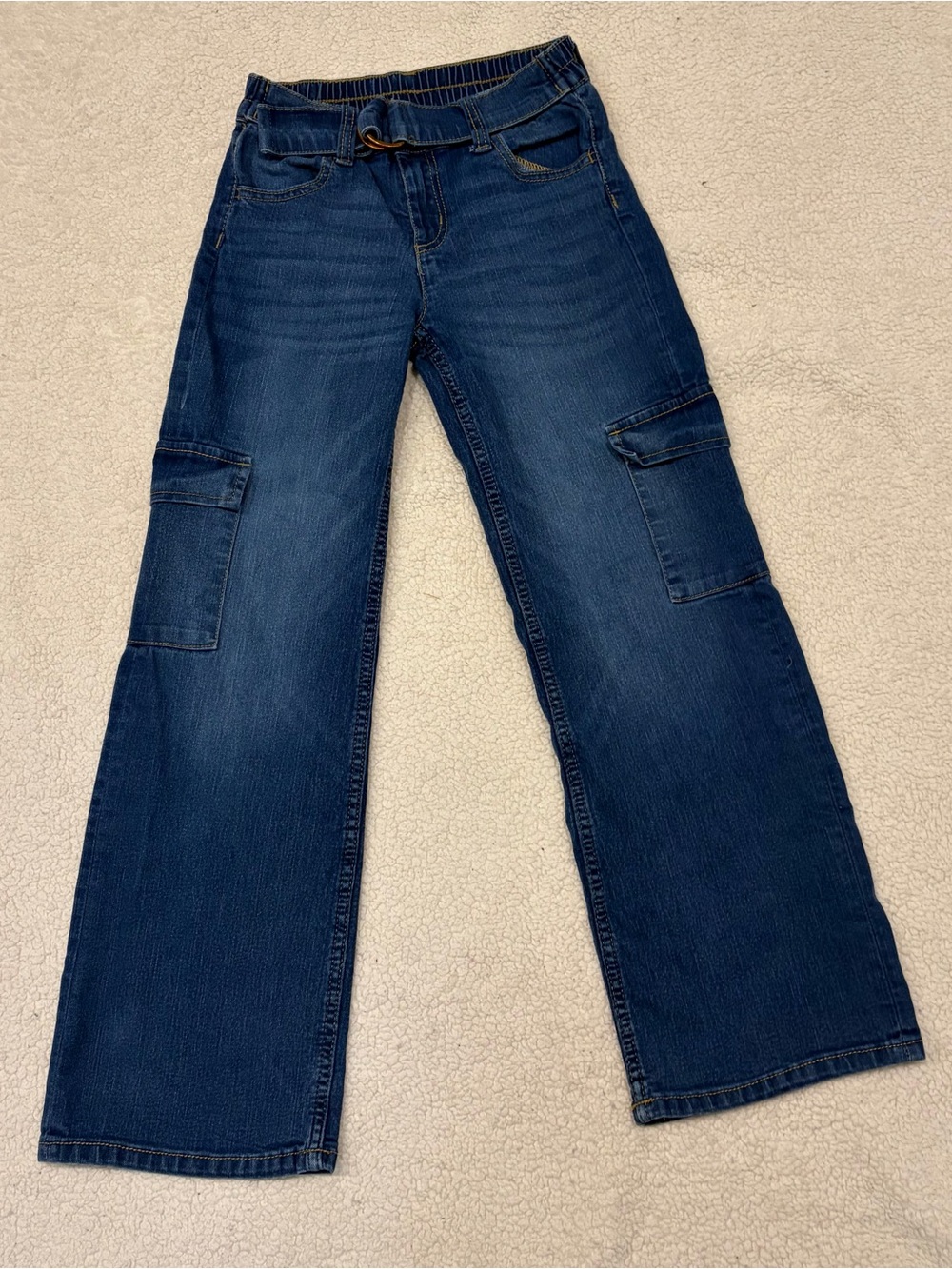 Justice Medium Wash Cargo Jeans with Belt
